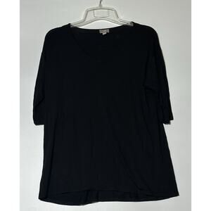 J Jill Wearever Collection Black Top S Black Sheer Witchy Goth Dark Fairy Career